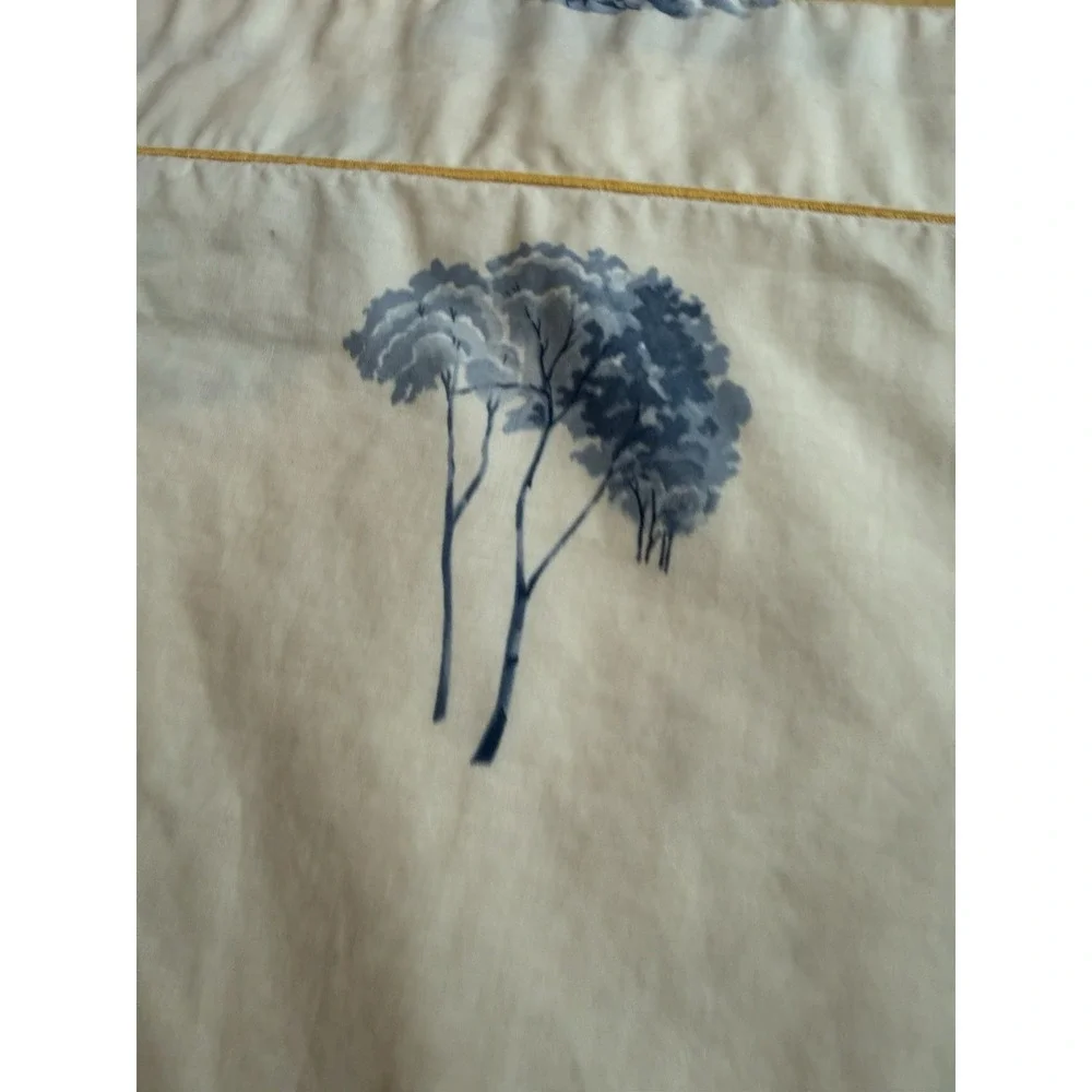 Yves Delorme Paris Queen Reversible Duvet Cover + 2 Shams Luxury Percale France